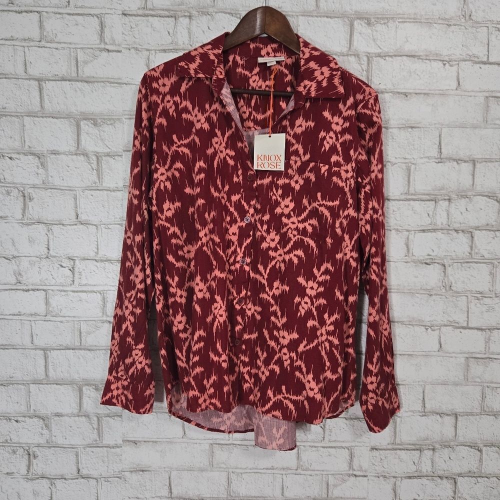NWT Knox Rose‎ super cute printed button down